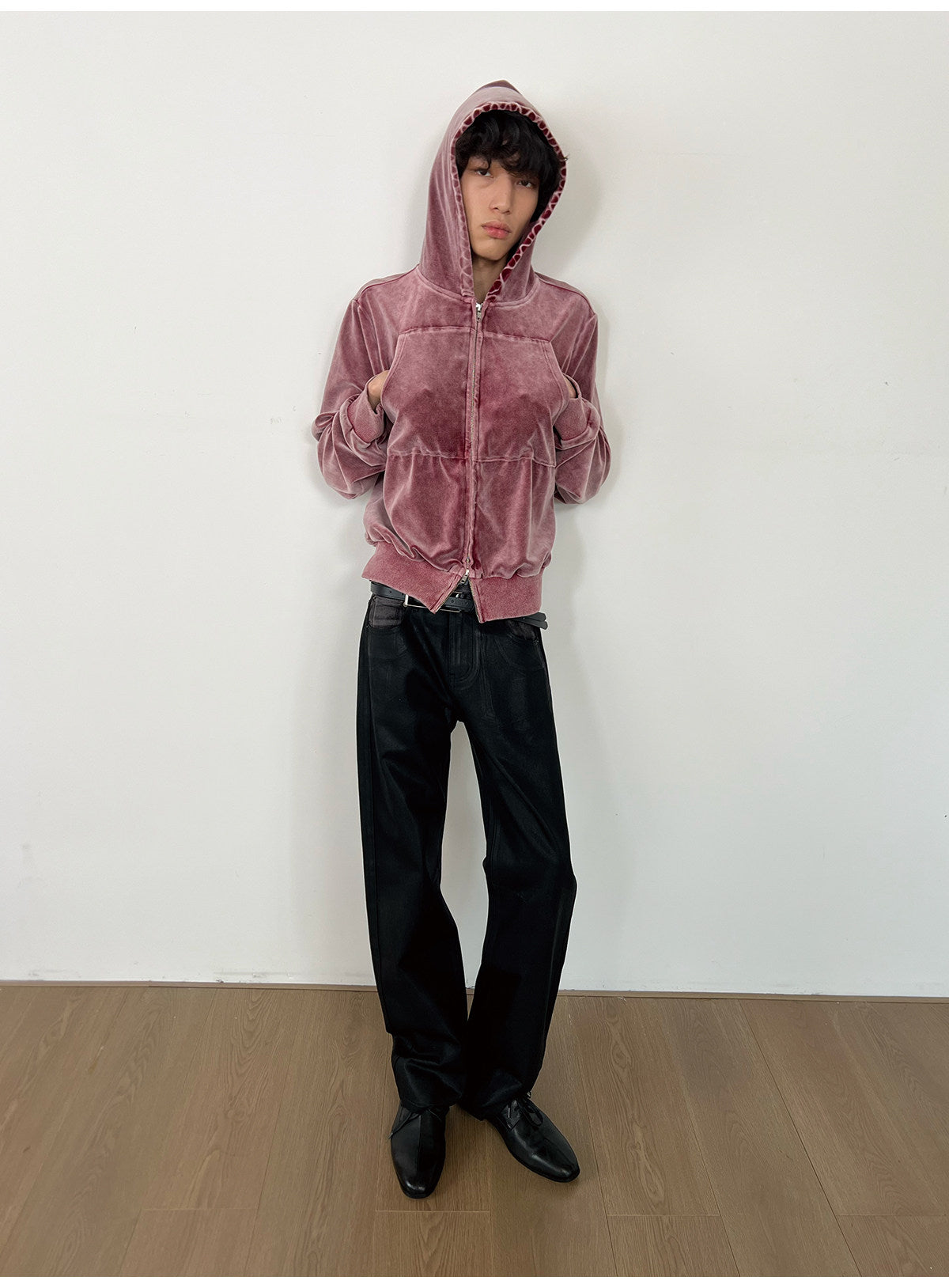 Wax-Dyed Jacket with Velvet Hood