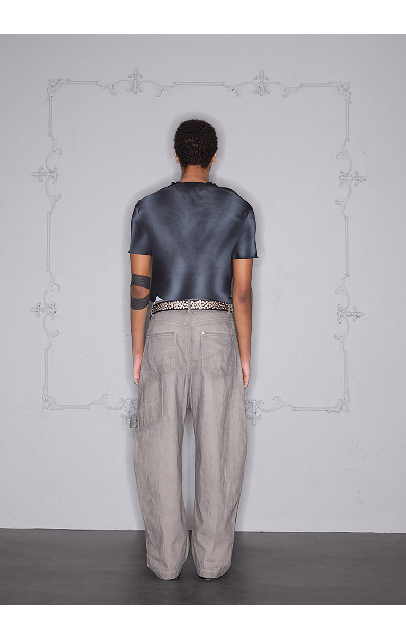 V-Neck Slim Wash Knit T-Shirt