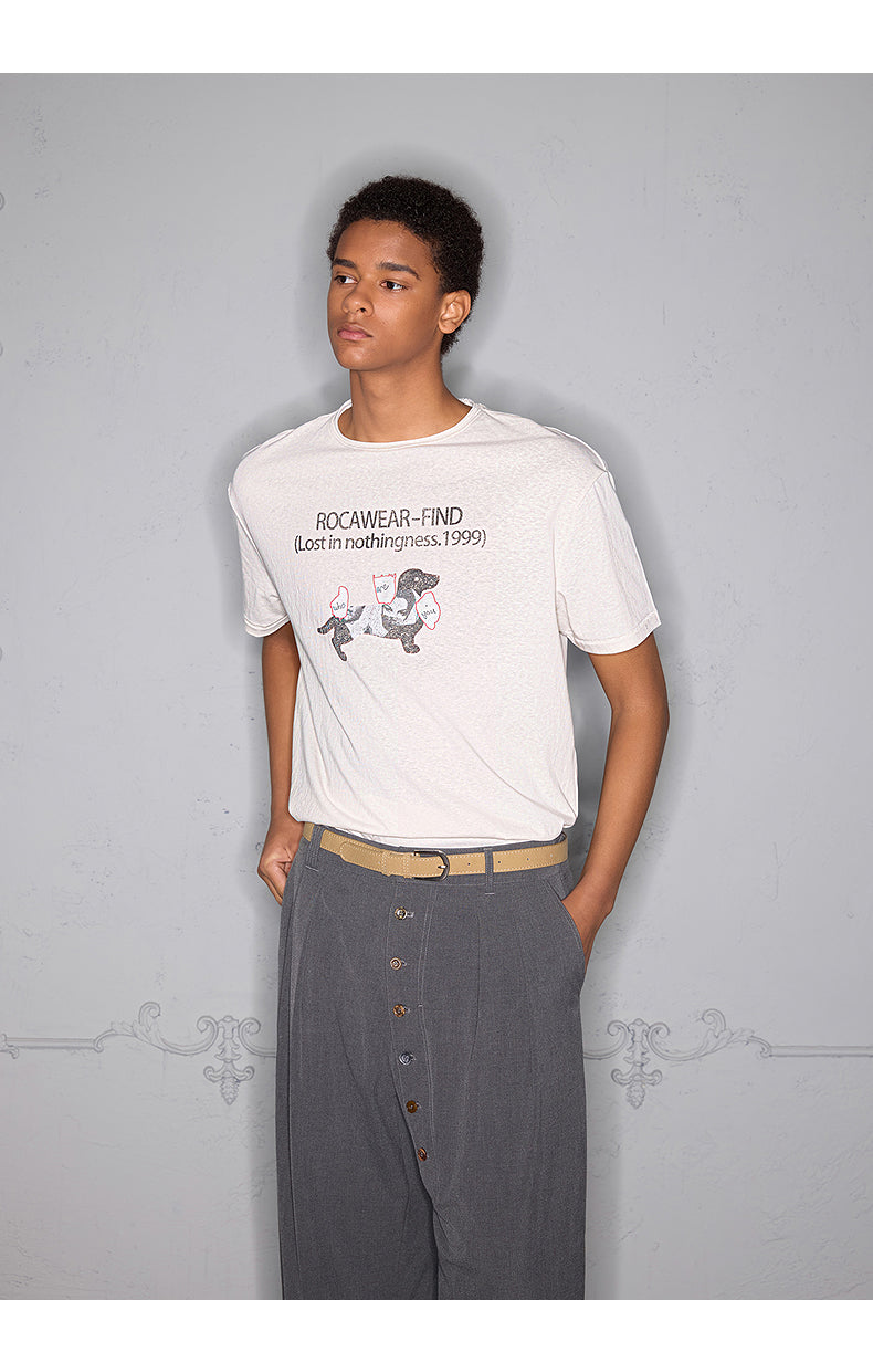 Short Wide Print T-Shirt