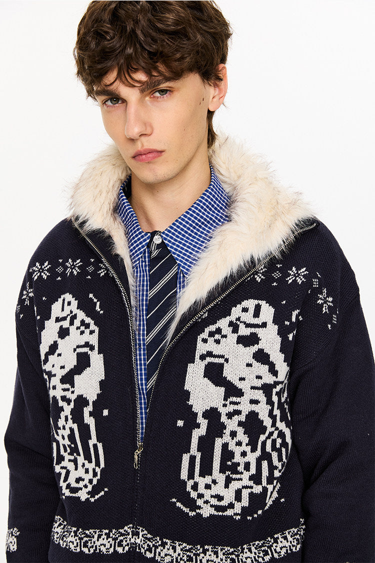 Long-Haired Bulky Knit Jacket