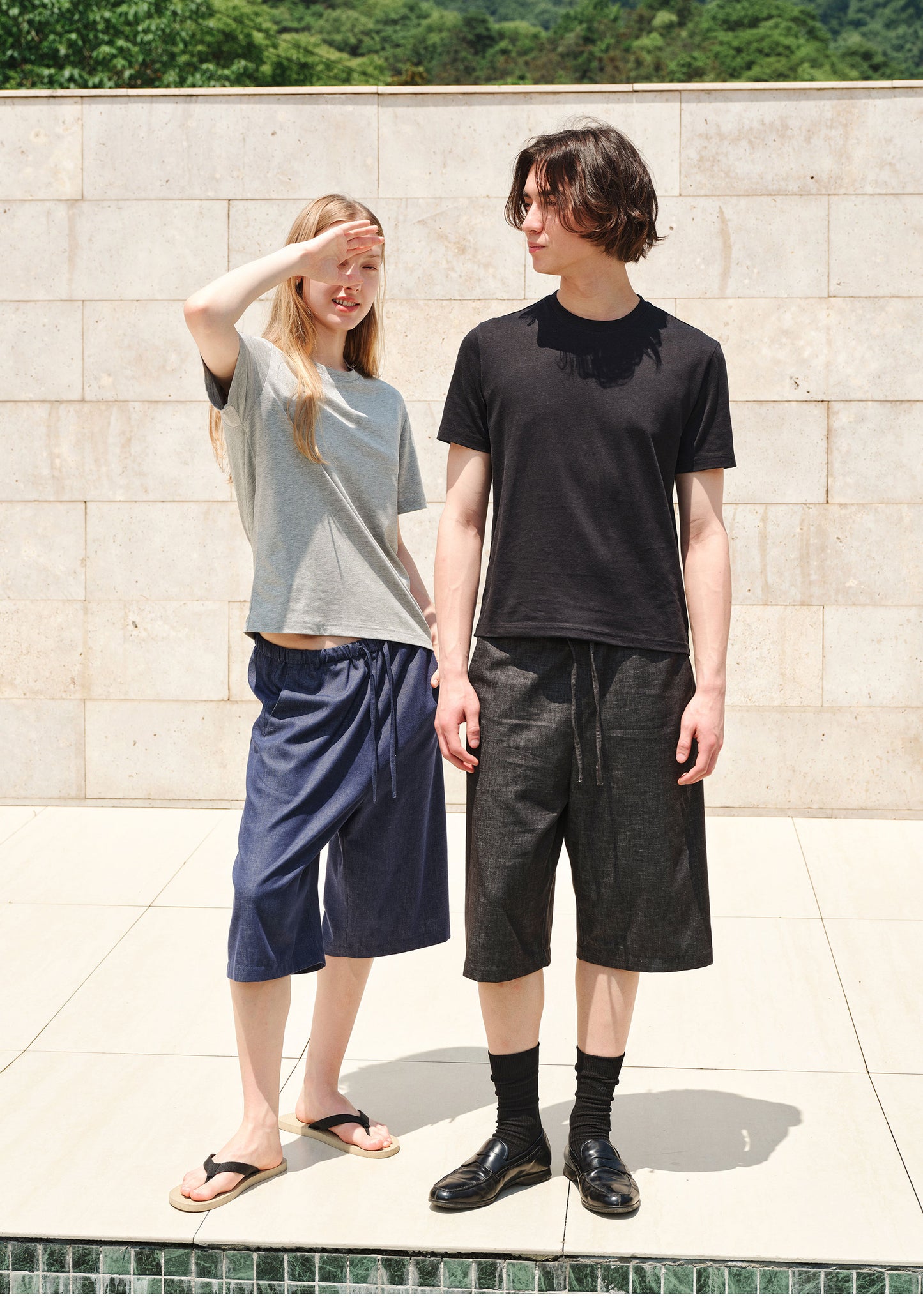 Basic Straight-Shoulder T-Shirt