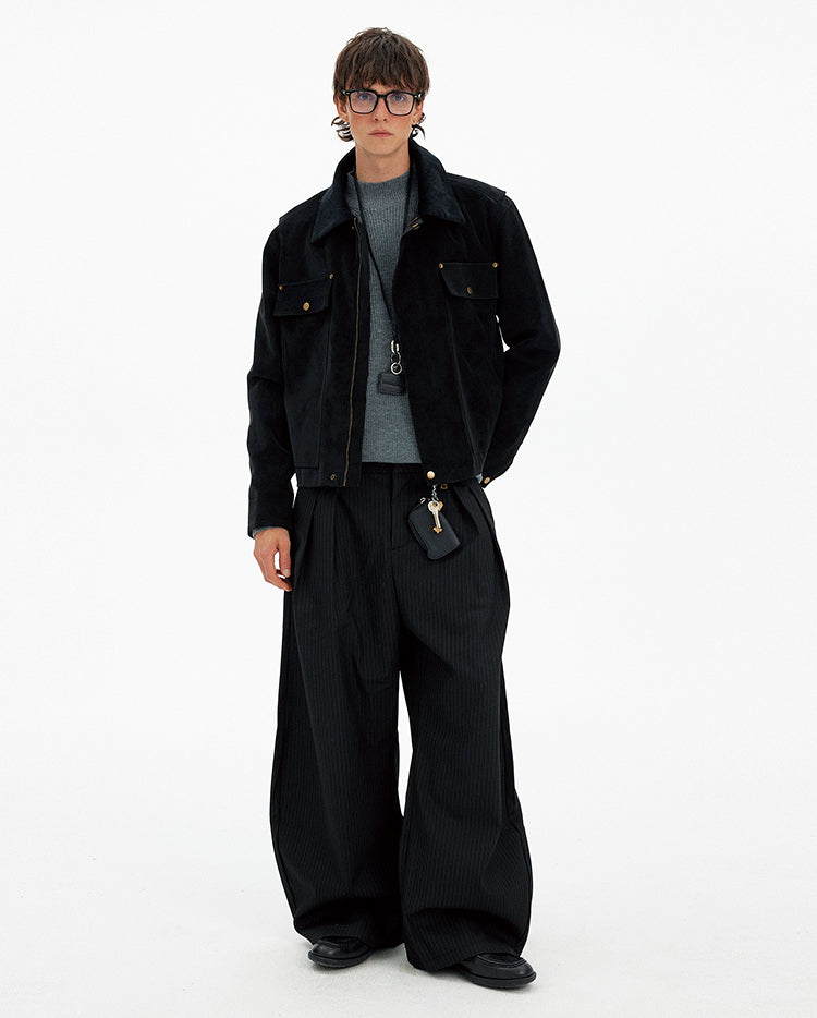 Unisex Corduroy Collar Jacket