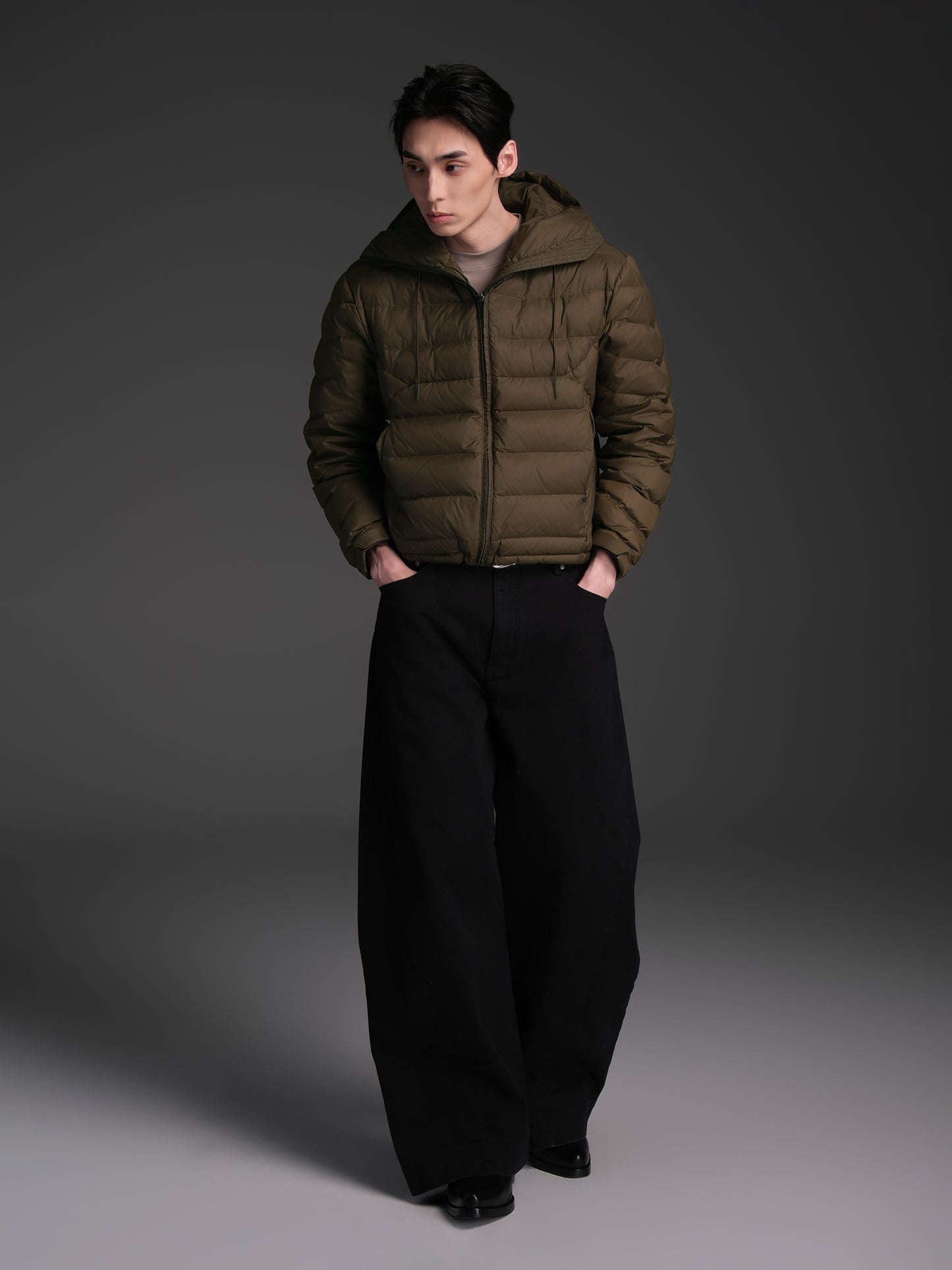 Deconstructed Ribbed Down Jacket