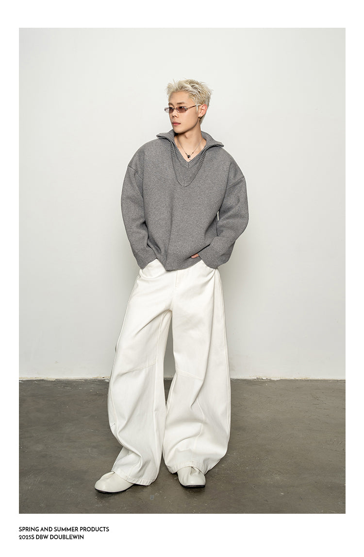 Double V-Neck Sweater