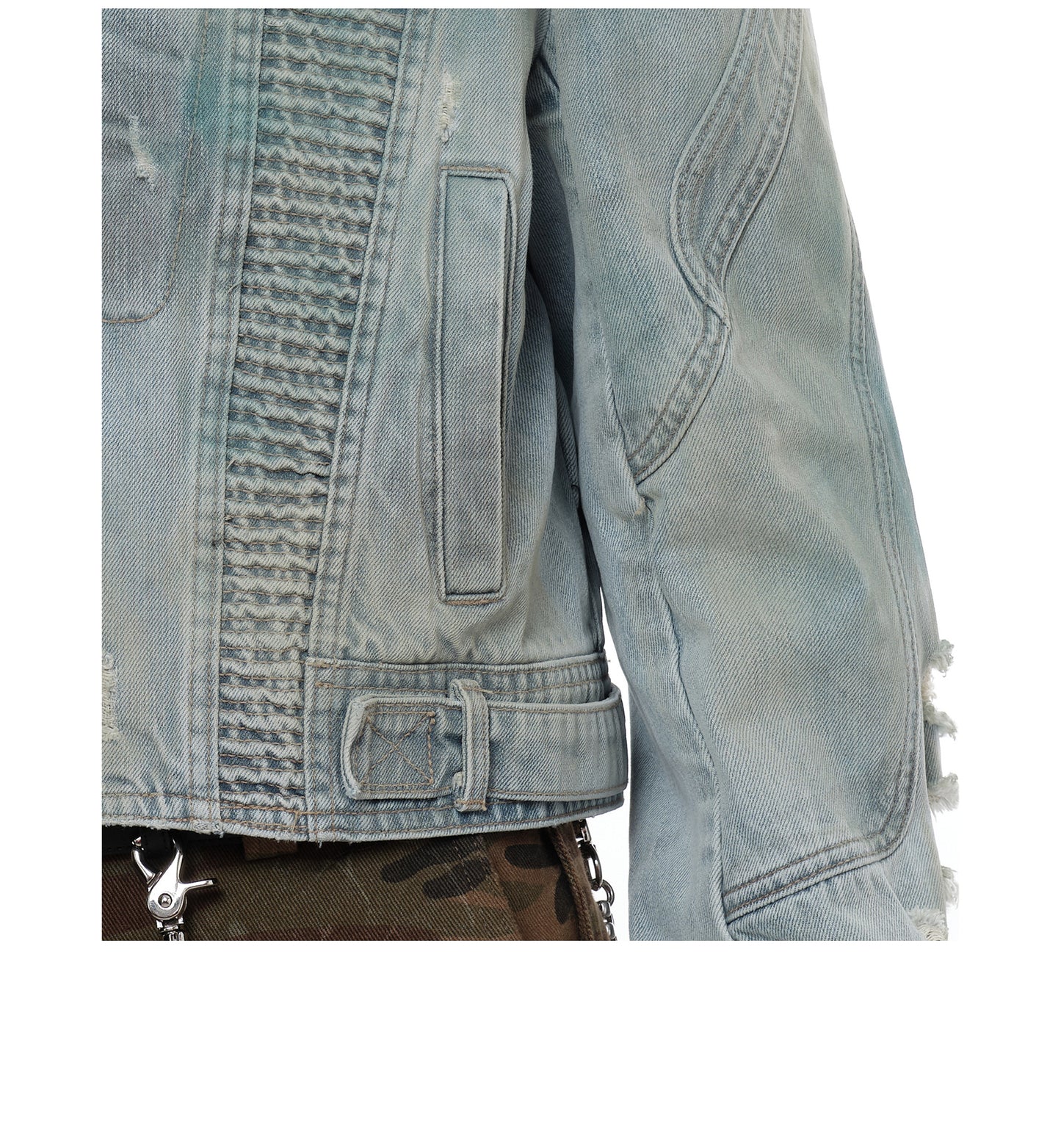 Motorcycle wash denim jacket