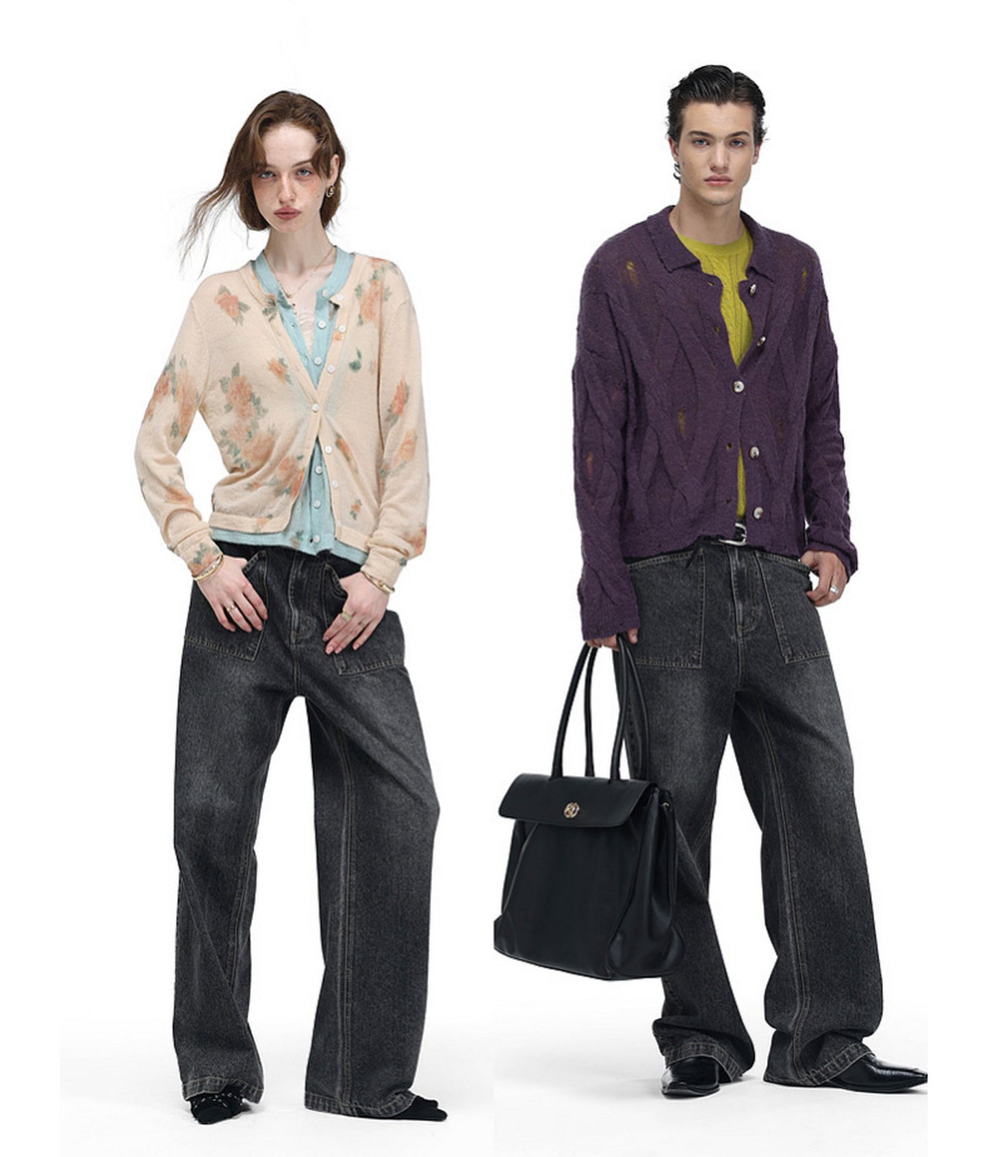 Wash-Mat Mid-Rise Straight-Leg Jeans