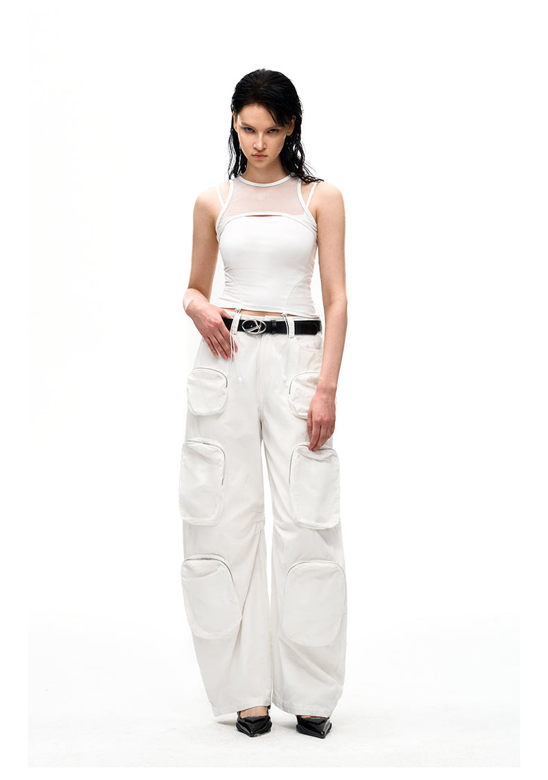 Three-dimensional multi-pocket shell pants