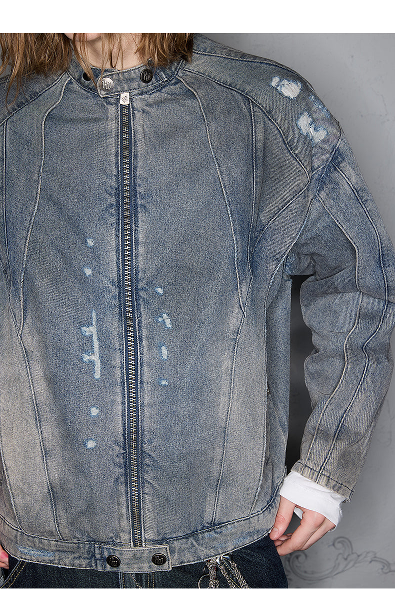 Dirty wash denim jacket