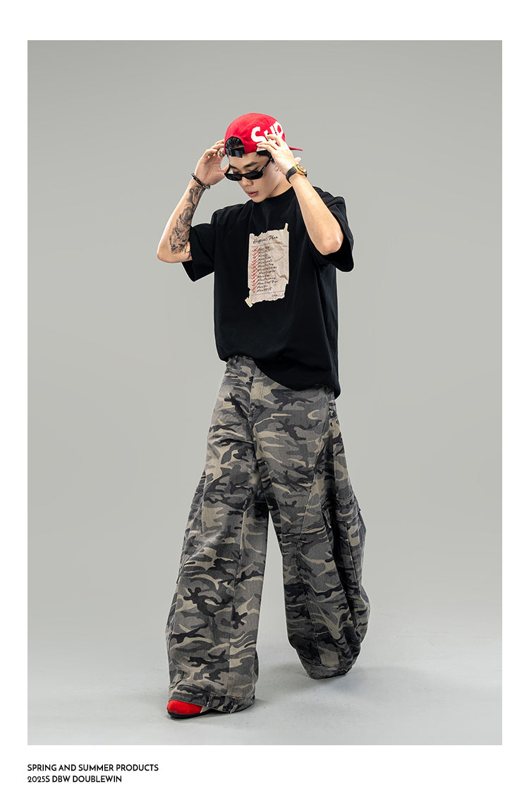 Damage Print Cotton T-Shirt