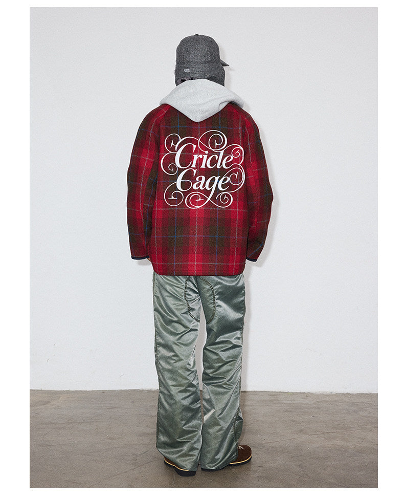 Pure Wool Check Pattern Hunting Jacket