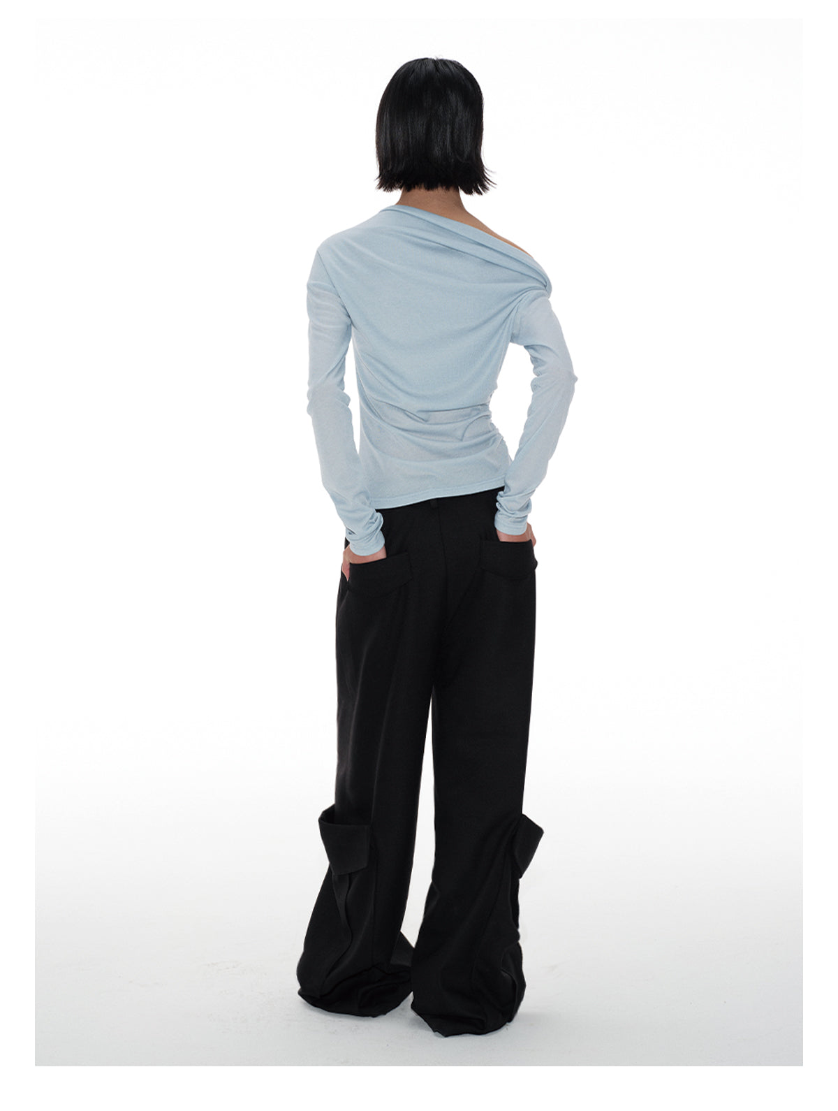 Double pocket pleated casual pants