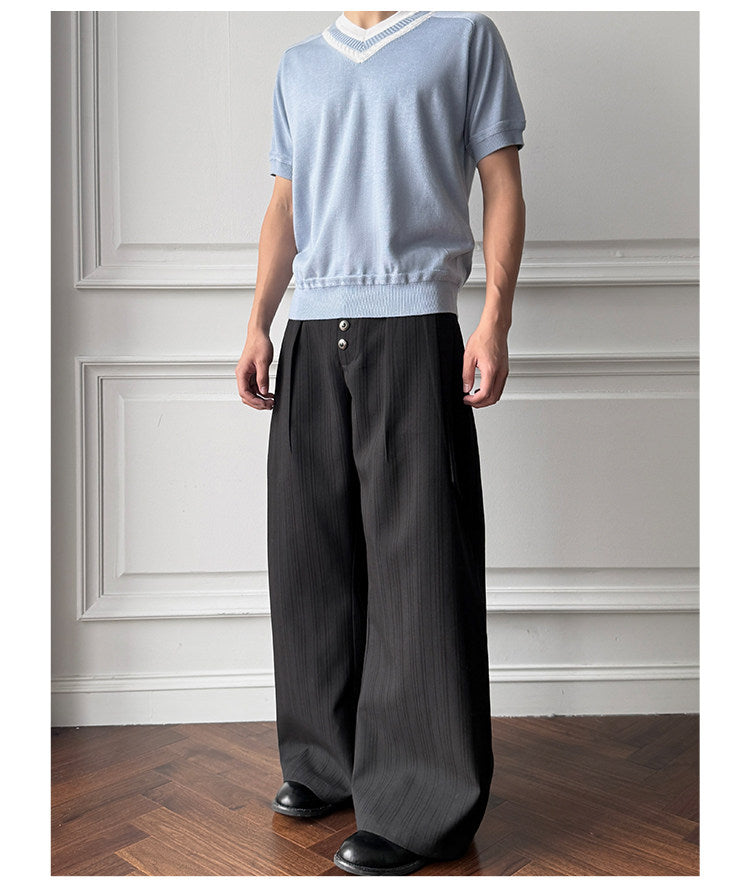 Silk-Wool Blend V-Neck Knit