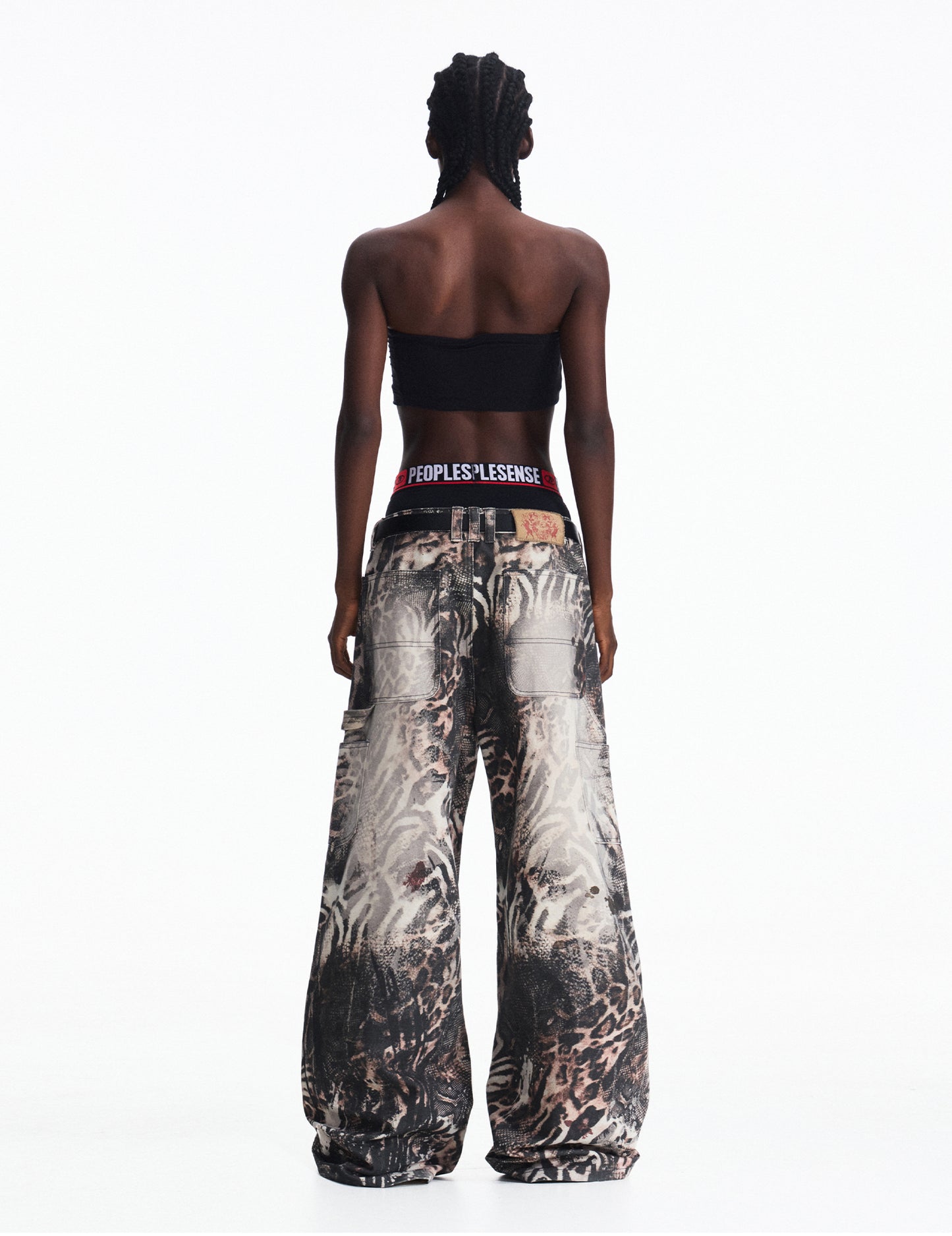 Gradient Zebra Print Jeans