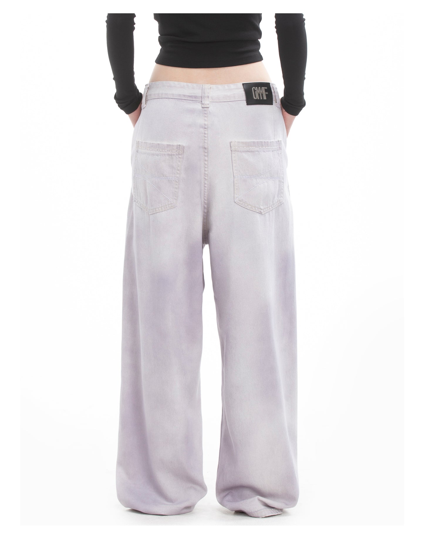 Dirty-dyed denim pants