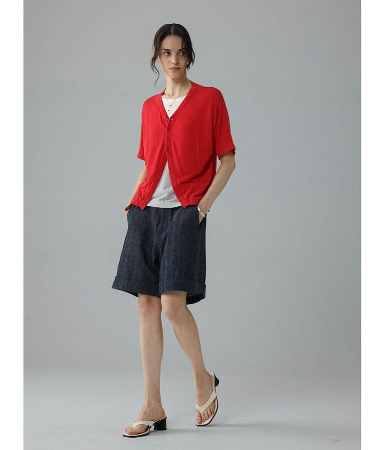 Half-front knit shirt