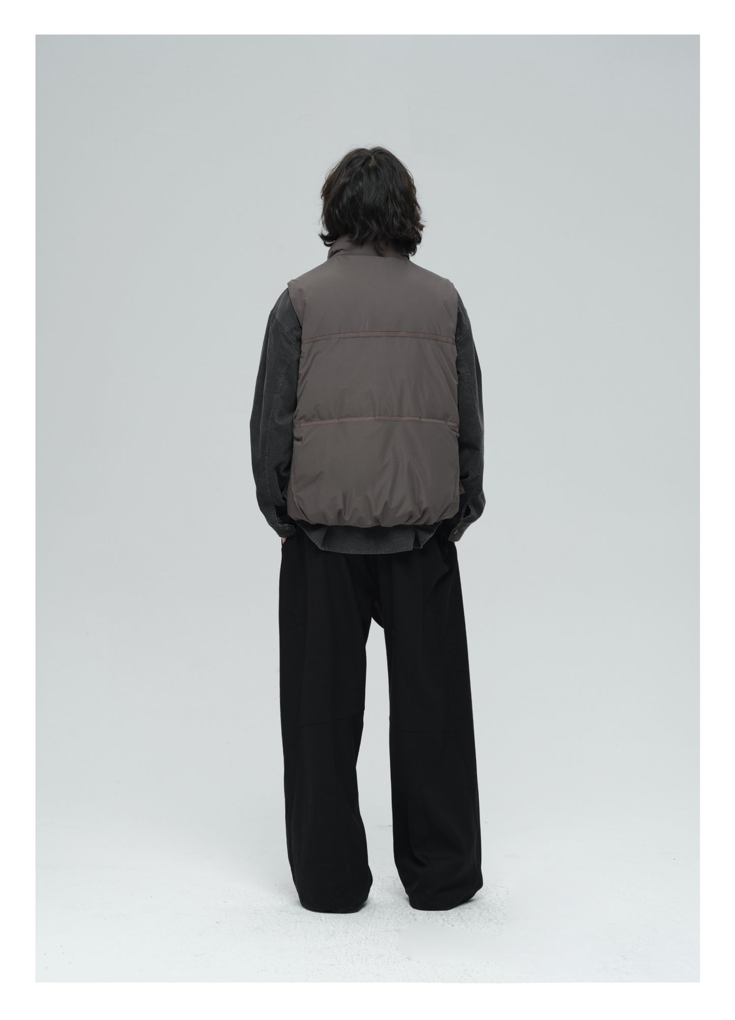 Double-Pleated Solid Casual Pants