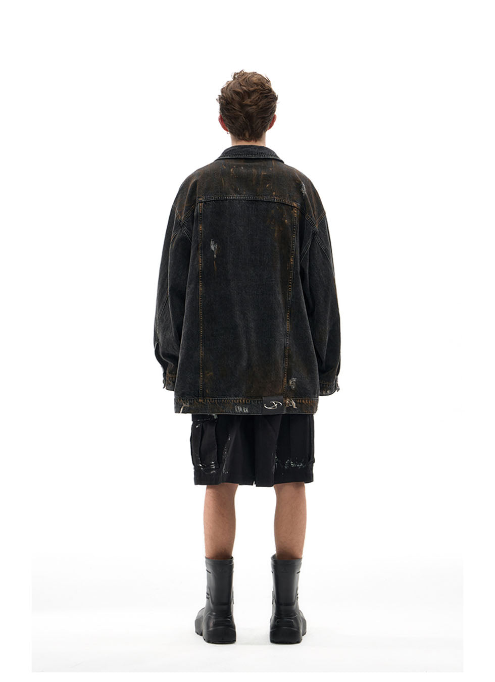 Damaged Mud Dyed Denim Jacket