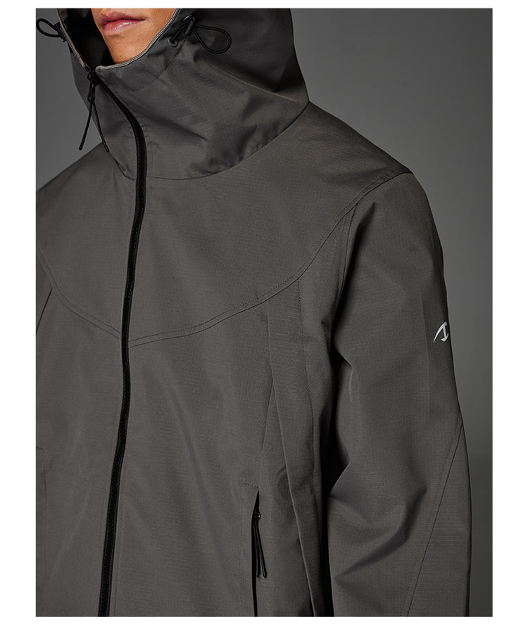 Diagonal Zipper Windbreaker