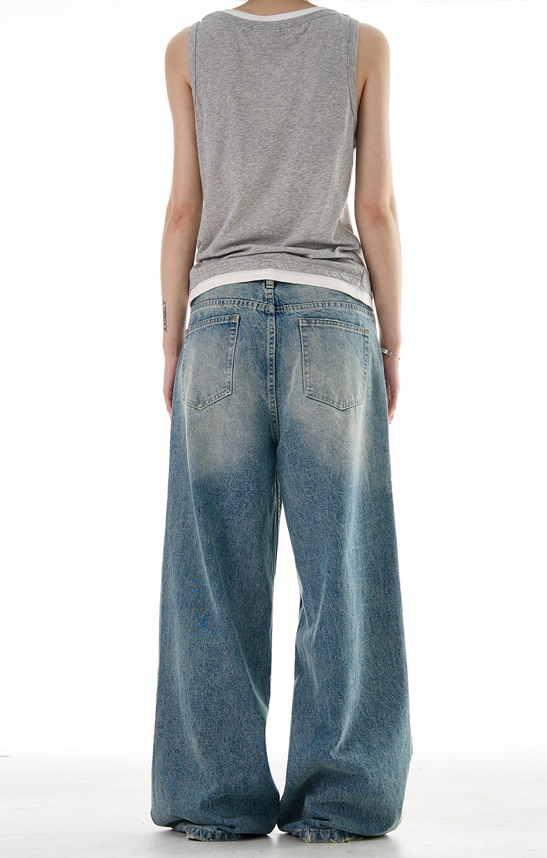 Old Washed Torn Jeans