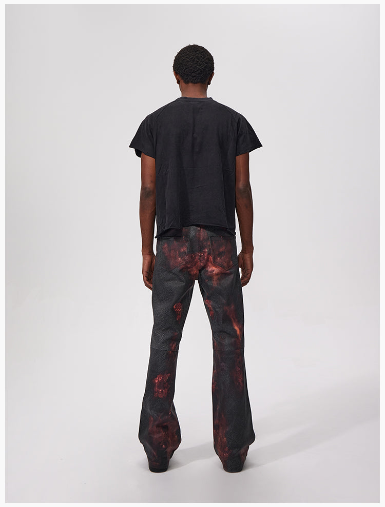 Brushed Wax Straight Jeans