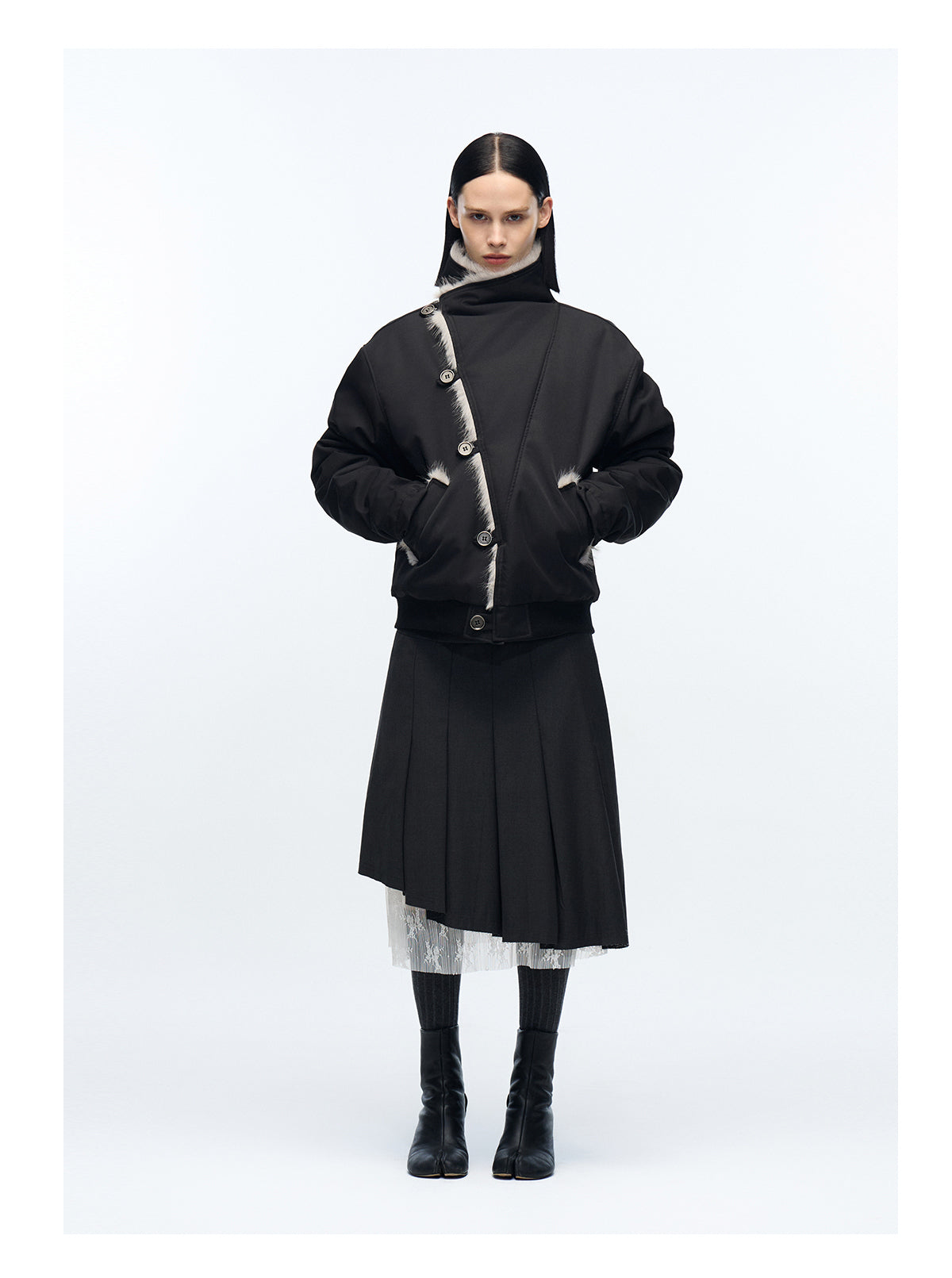 Jacket with silver buttons