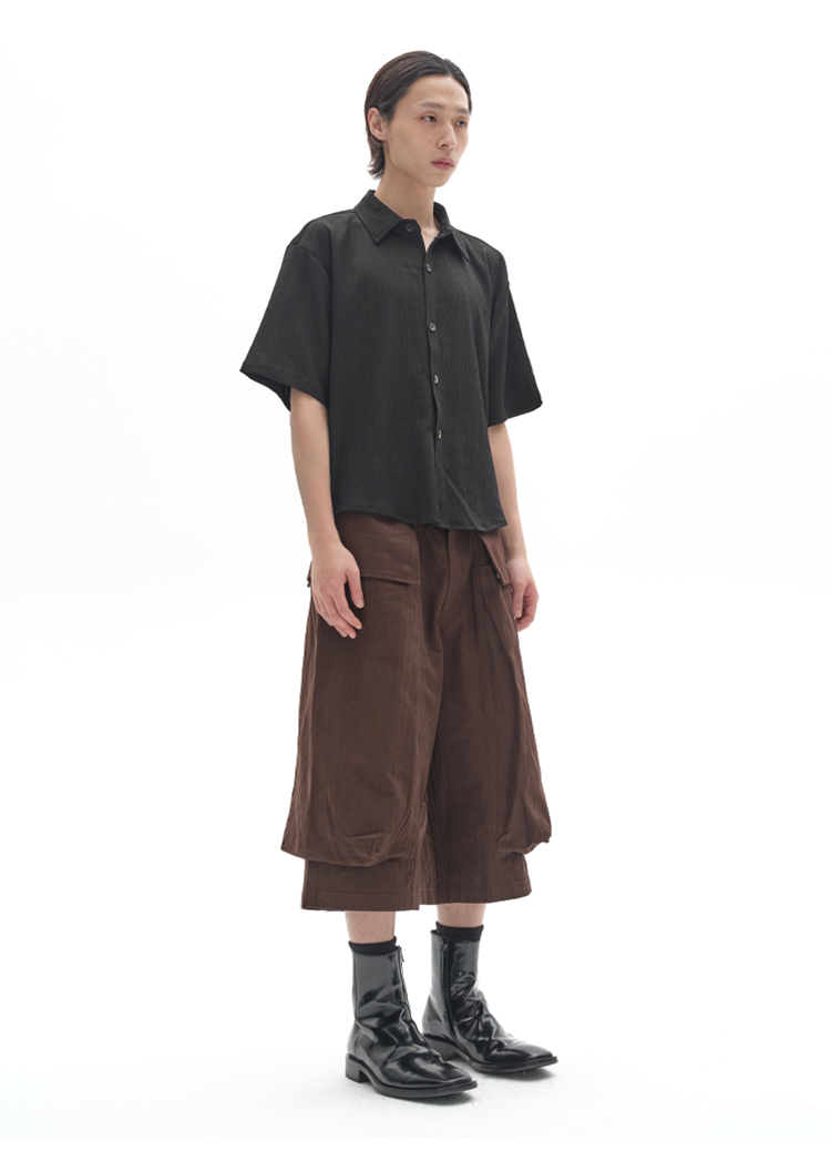 Straight Big Pocket Cropped Pants