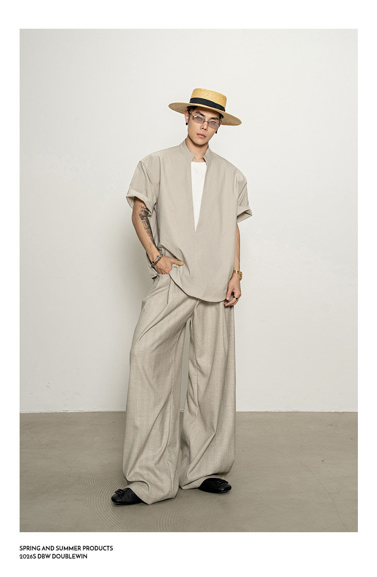 Faux Two-Piece V-Neck Shirt