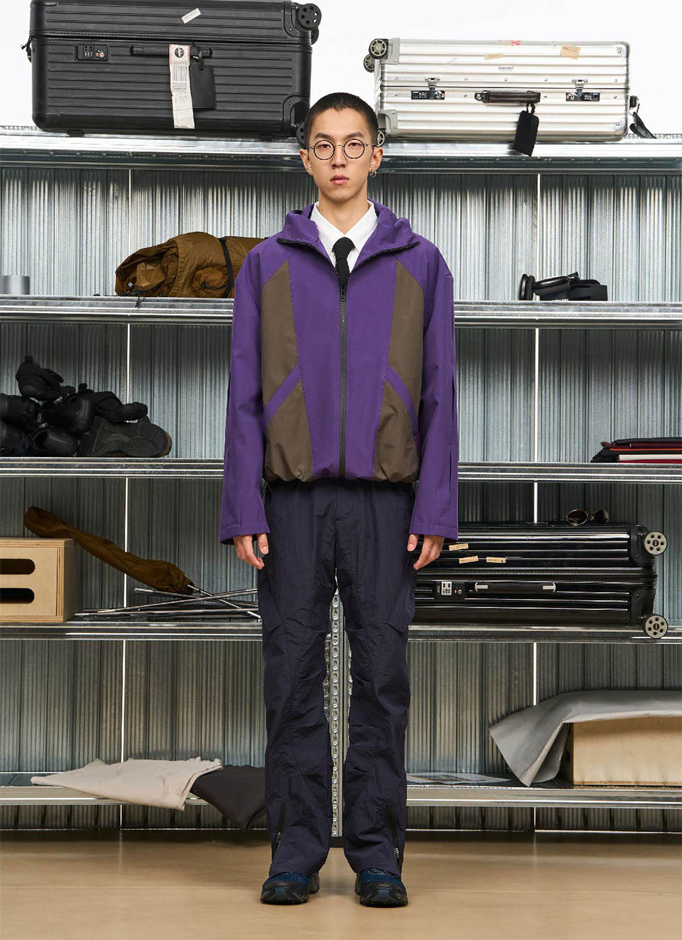 Inner pinch pleats adjustable casual work pants