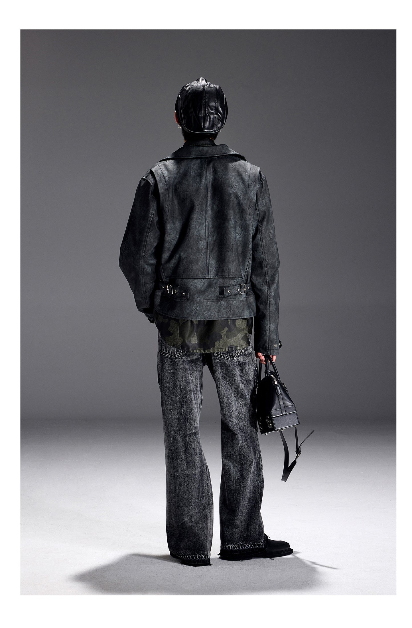 Structured textured leather jacket