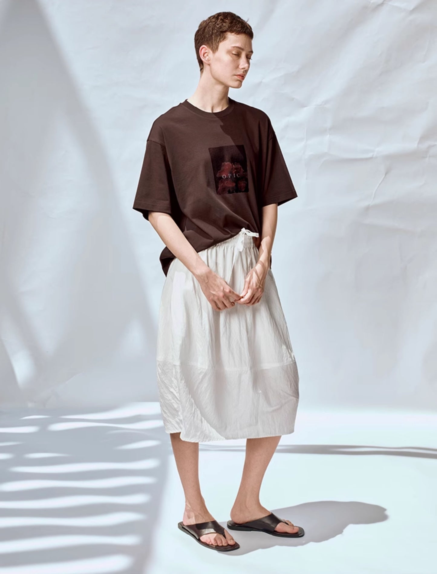 Floral print loose round neck T-shirt