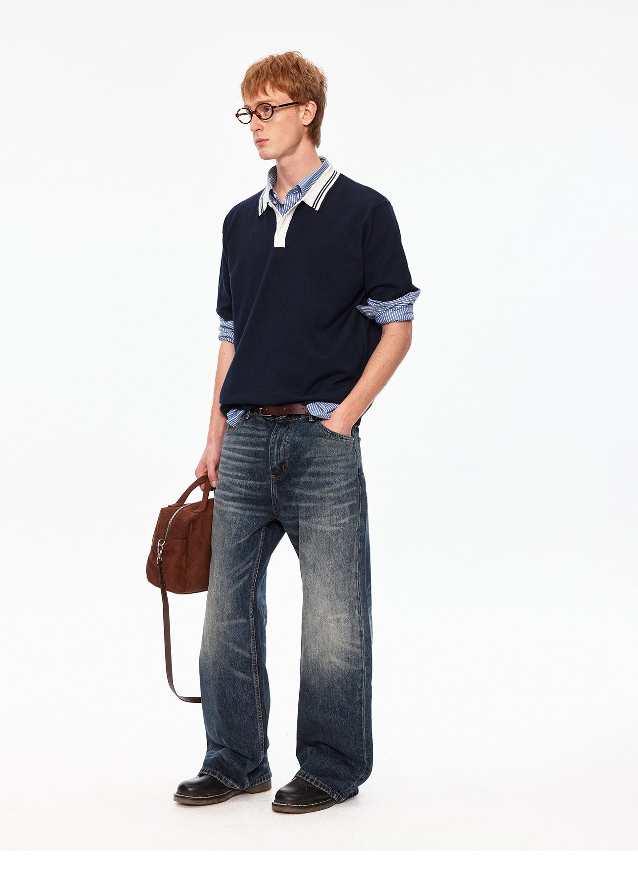 Casual Knit Polo Shirt