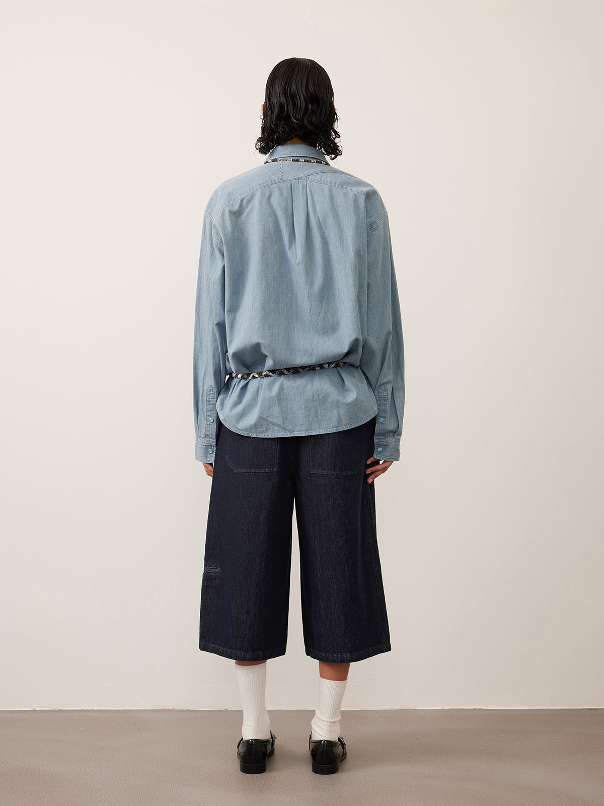 Straight Seventh Length Denim Shorts