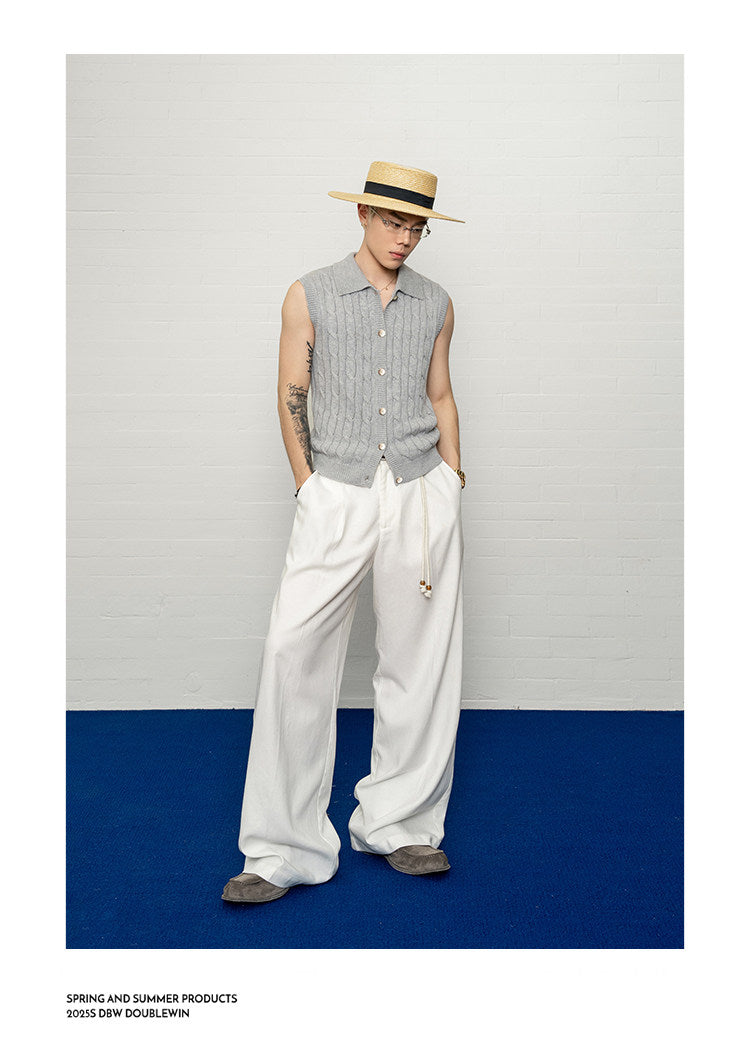 Lapel knit vest