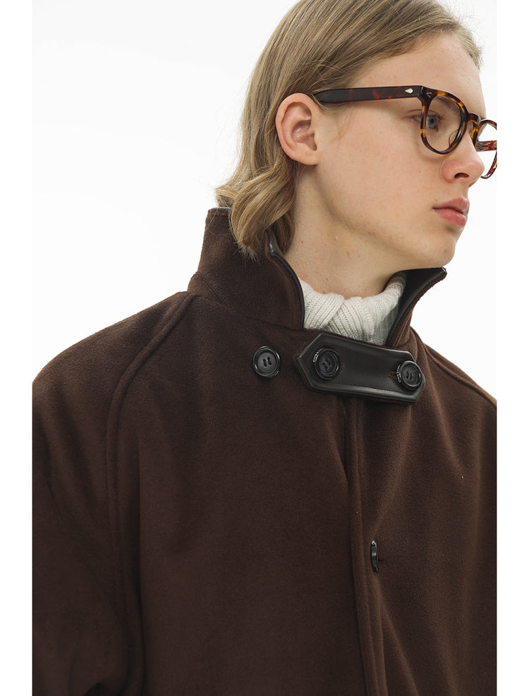 brownstone long double sided wool jacket