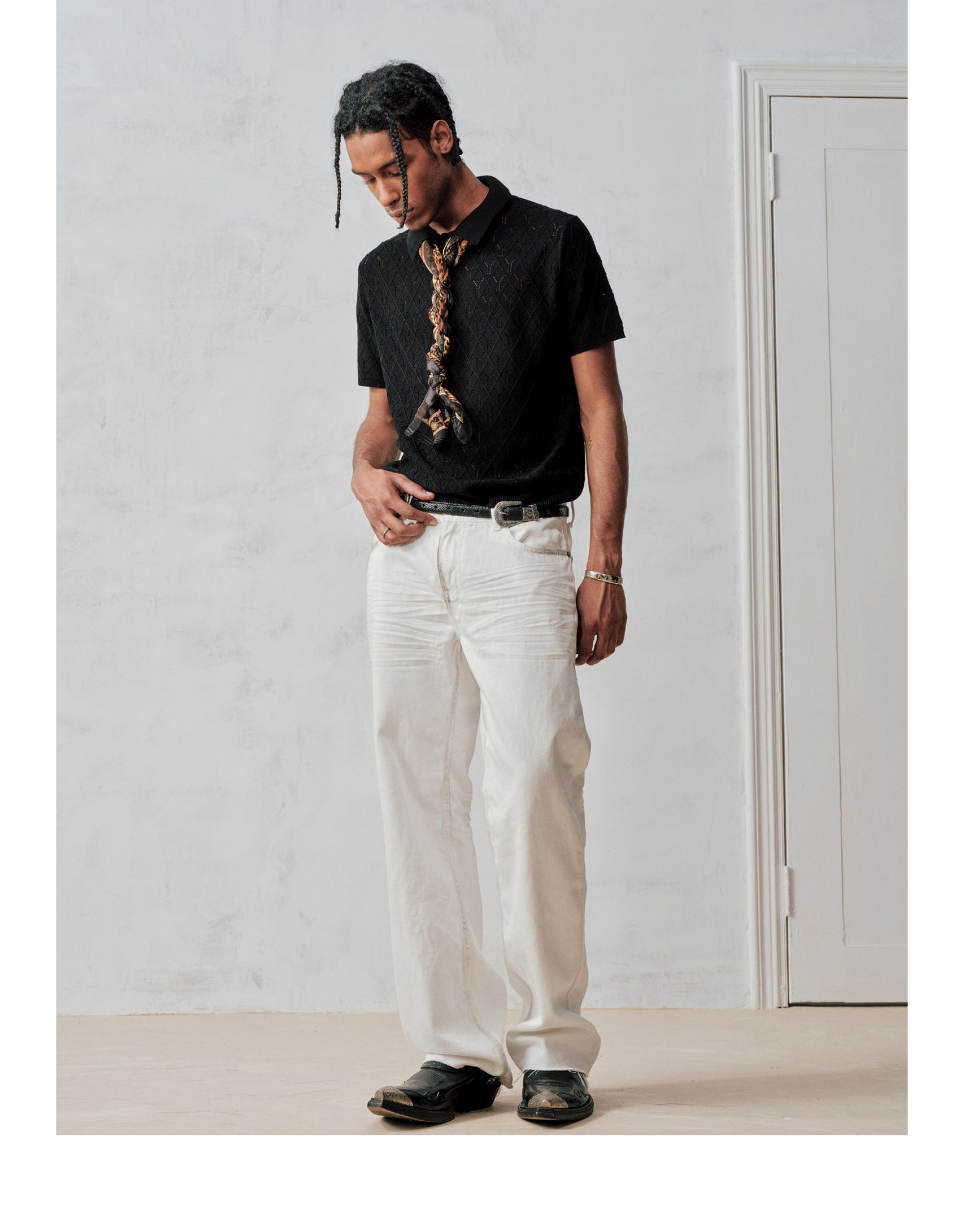 Slim-Fit 3D-Patterned Polo Shirt