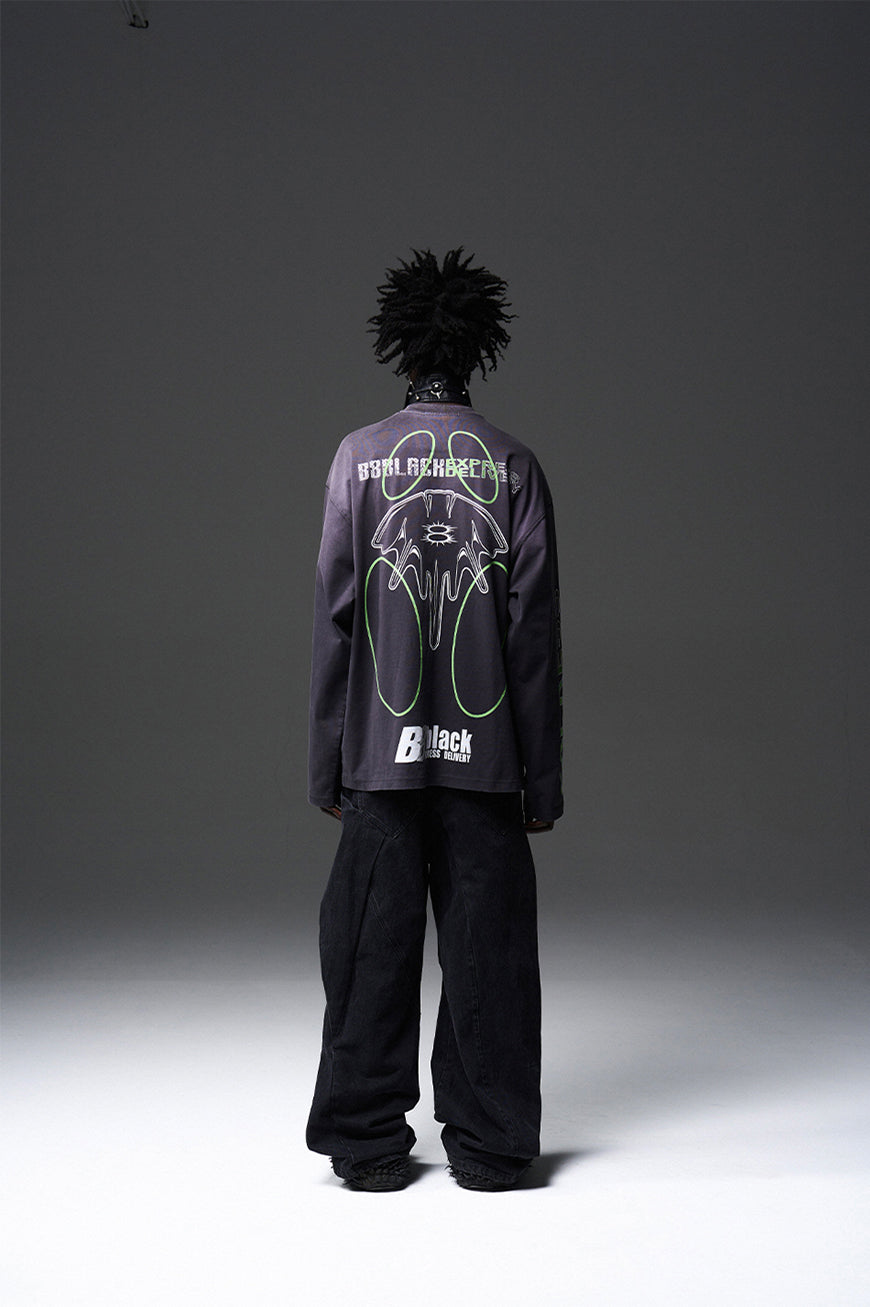 Gradient long-sleeved bottom T-shirt