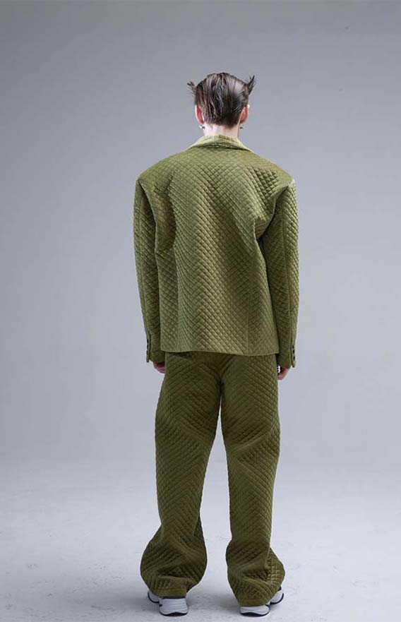 Cotton Silhouette Suit Pants