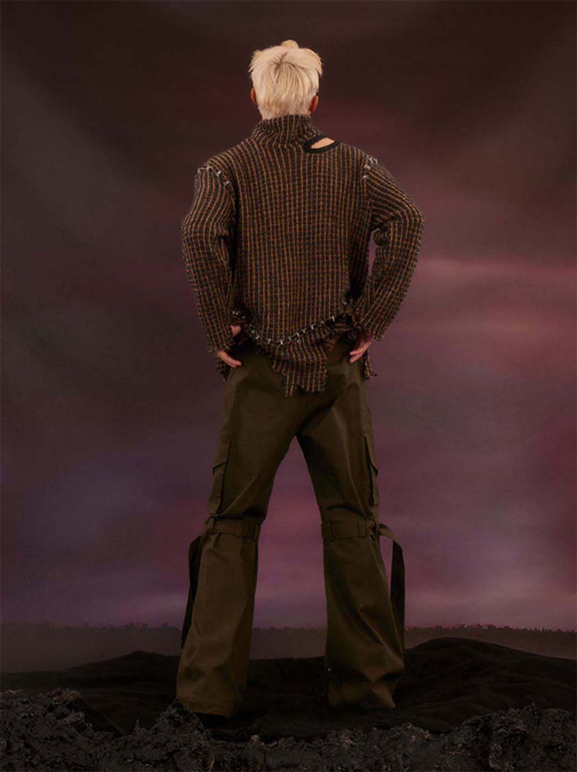 Military Style Zipper Casual Pants