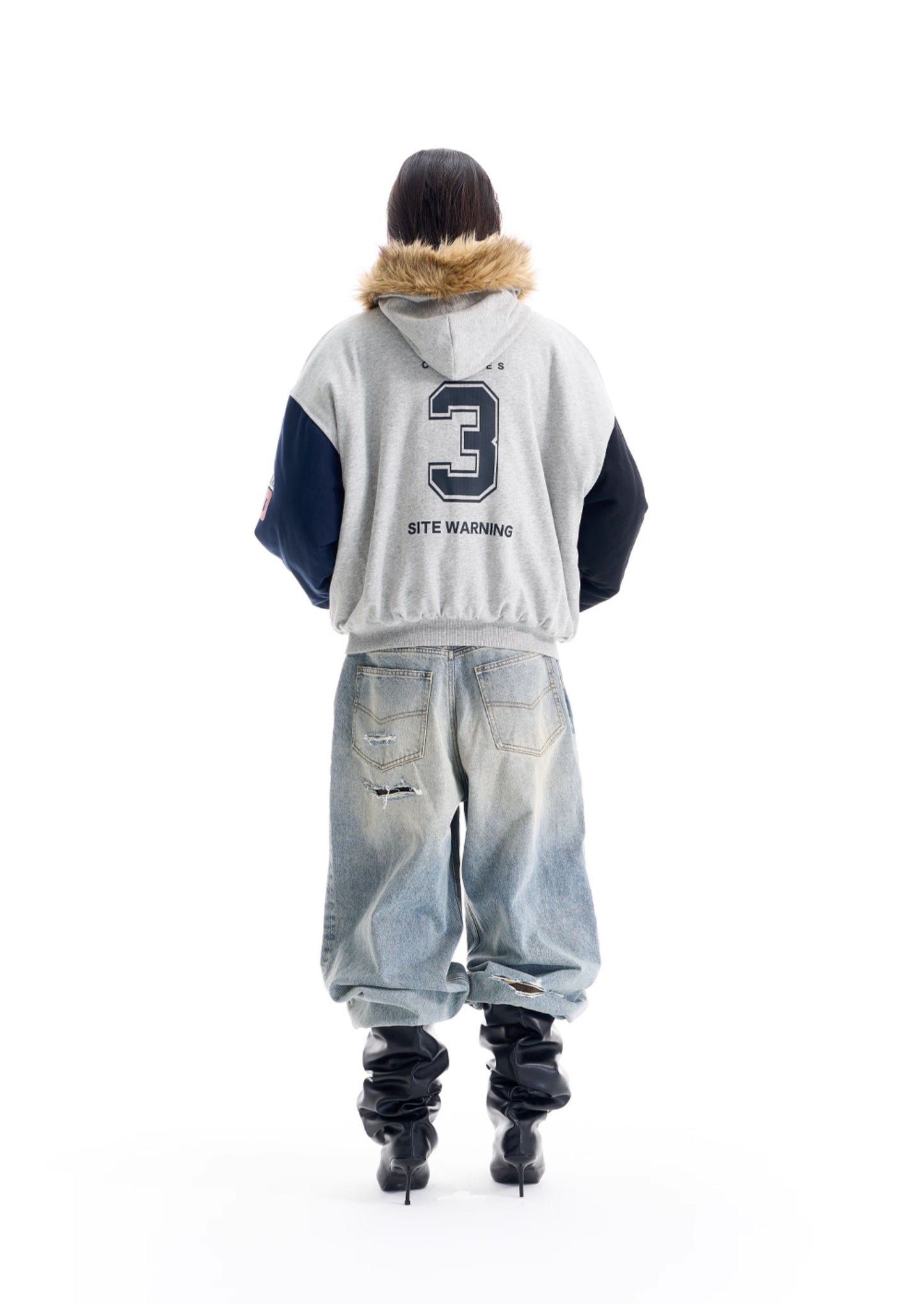 Fur Collar Print Cotton Jacket