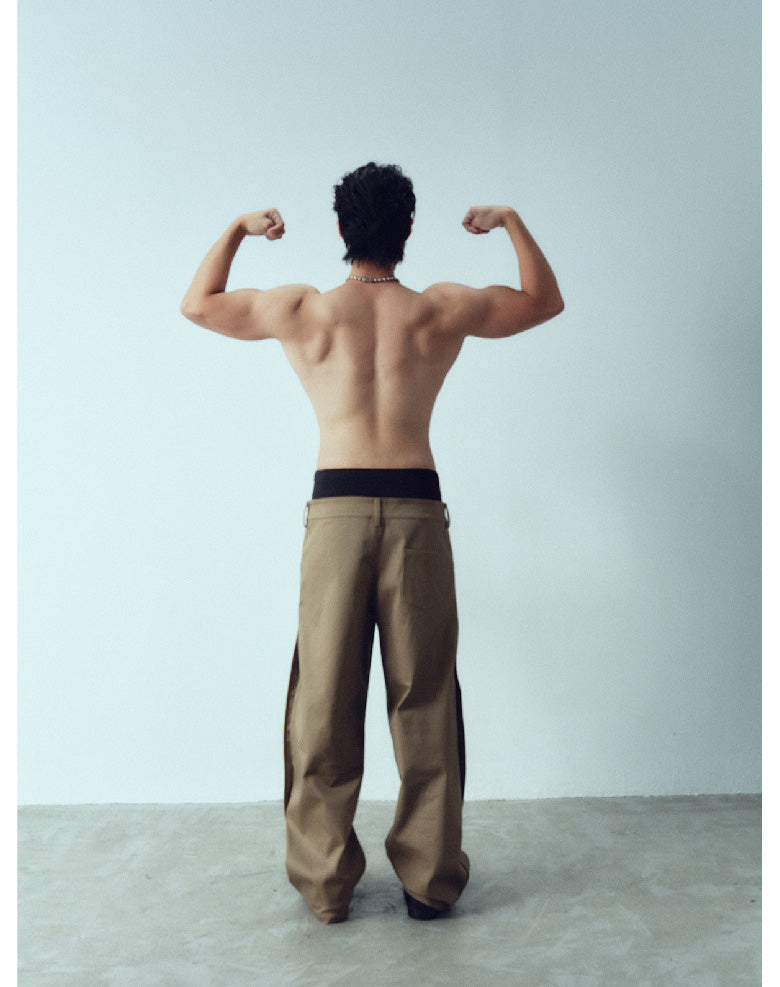 Double-Waistband Casual Pants