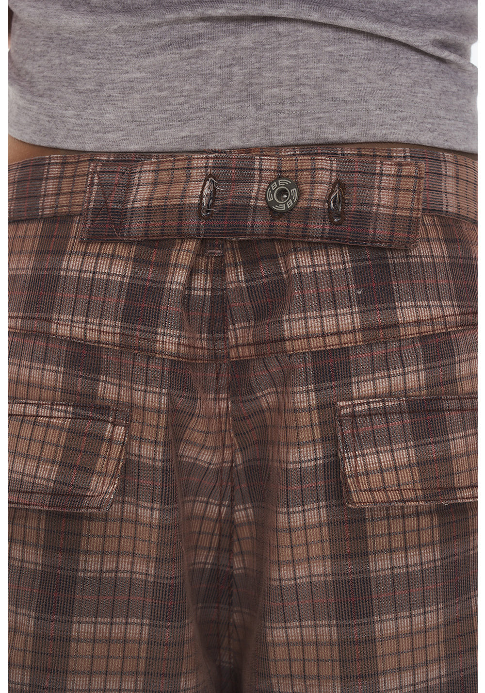 Checkered Corduroy Cargo Pants