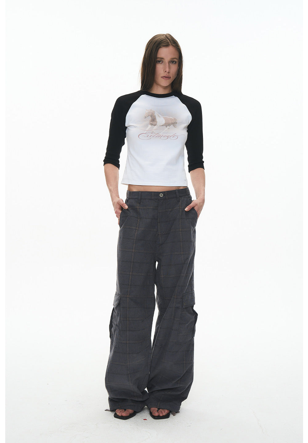 Checkered Corduroy Cargo Pants