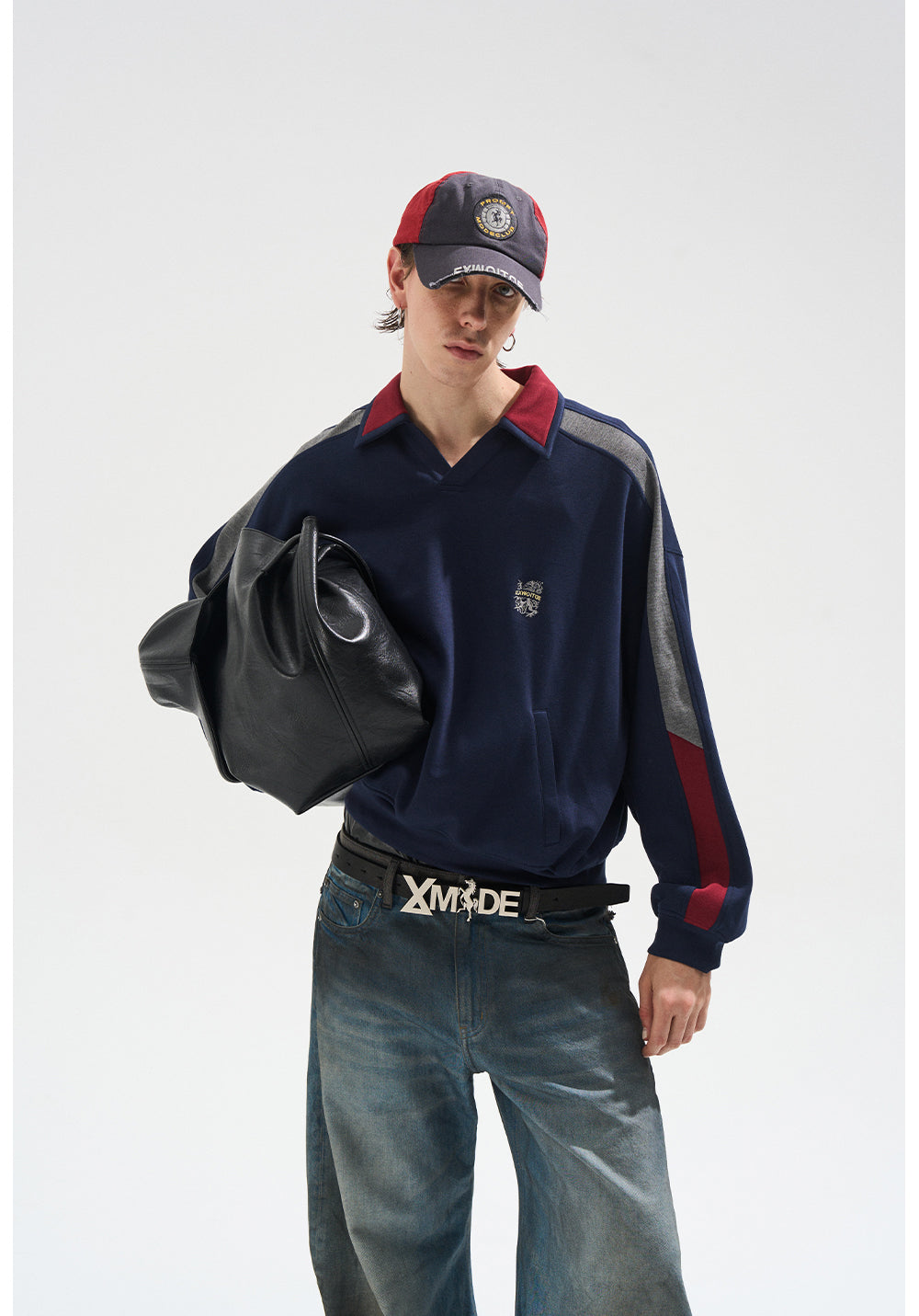 Embroidered Contrast Color Sweatshirt