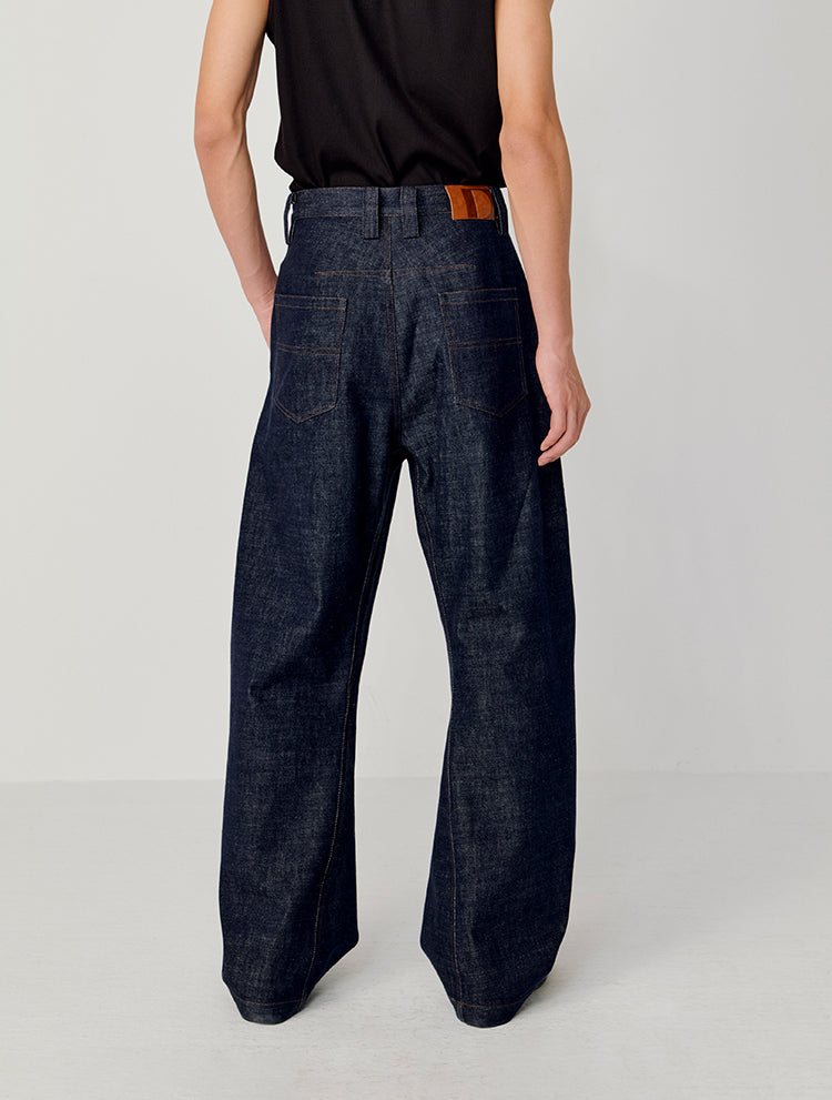 Double-Waist Loose Jeans