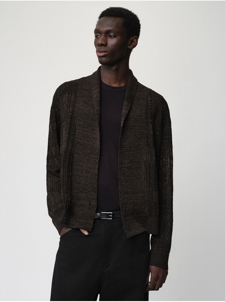 Openwork Knit Loose Cardigan