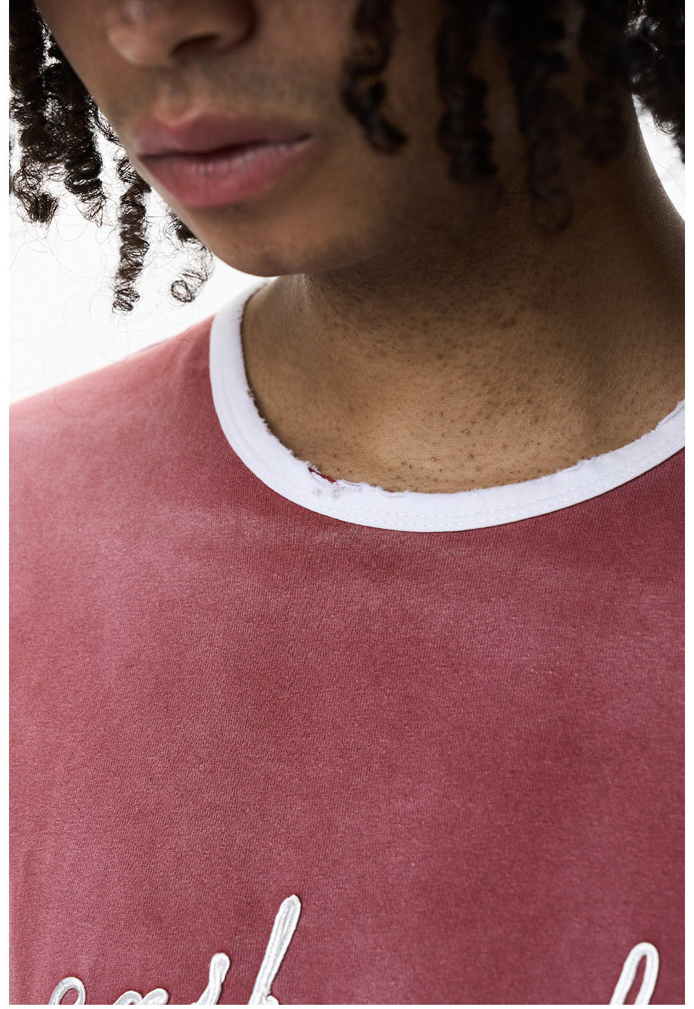 Washed Color-Block Embroidered T-Shirt