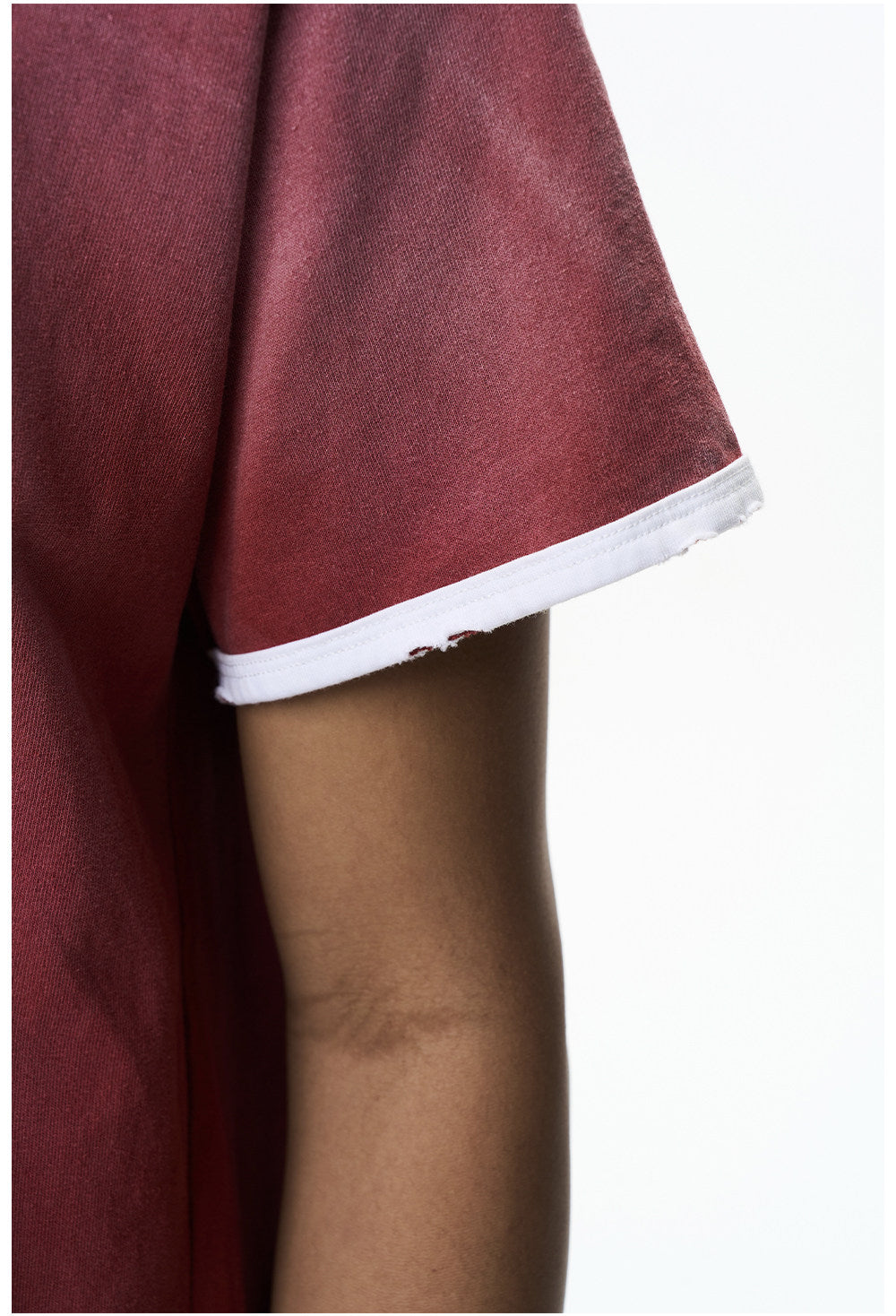 Washed Color-Block Embroidered T-Shirt