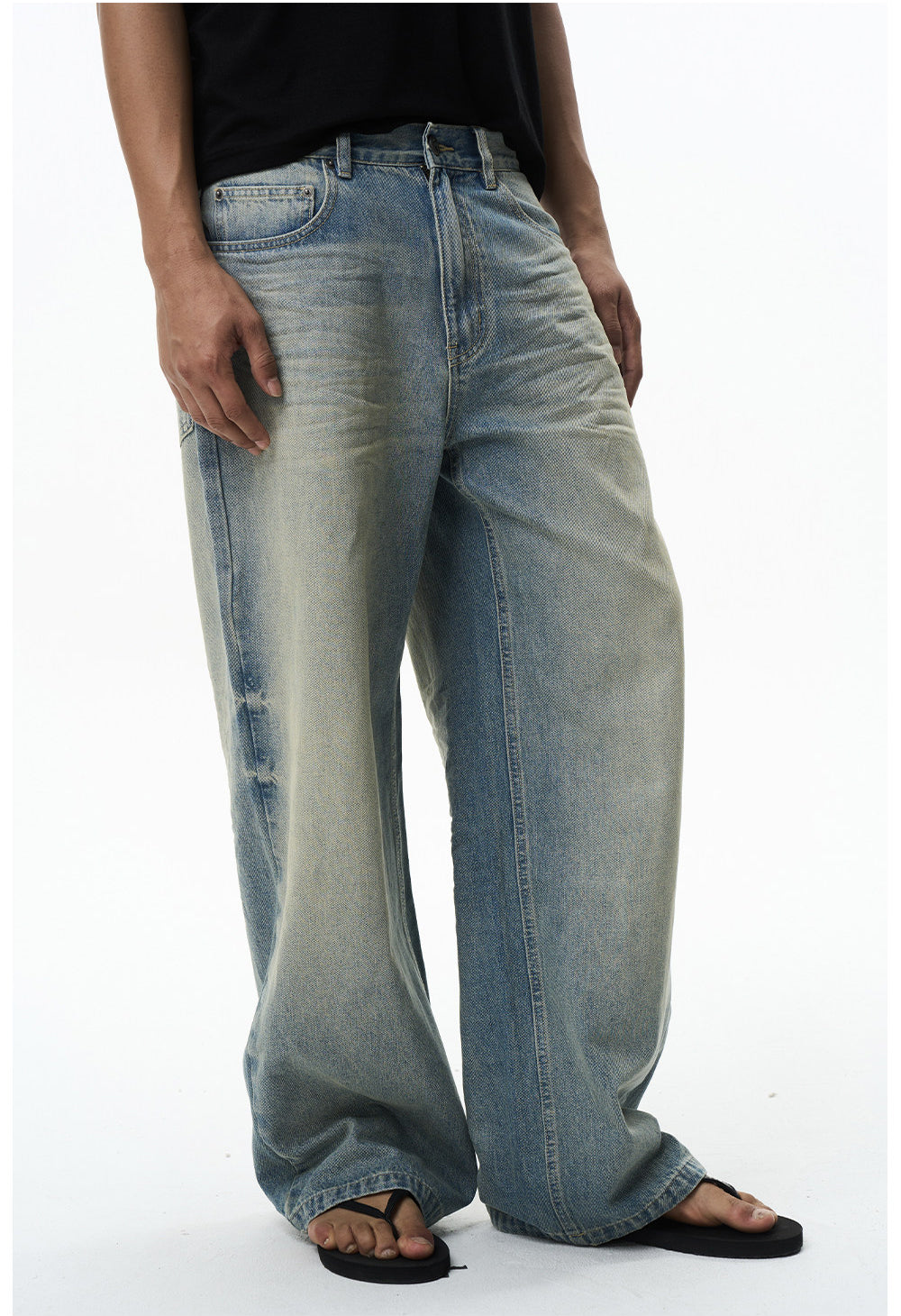 Classic Washed Straight-Leg Jeans