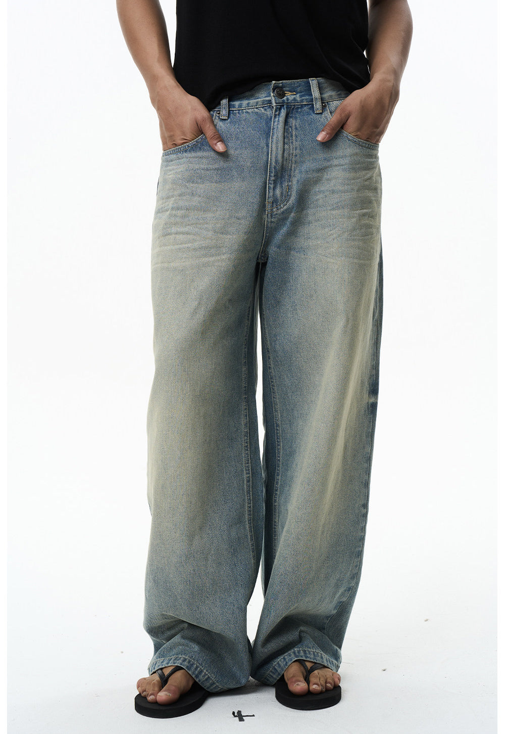 Classic Washed Straight-Leg Jeans