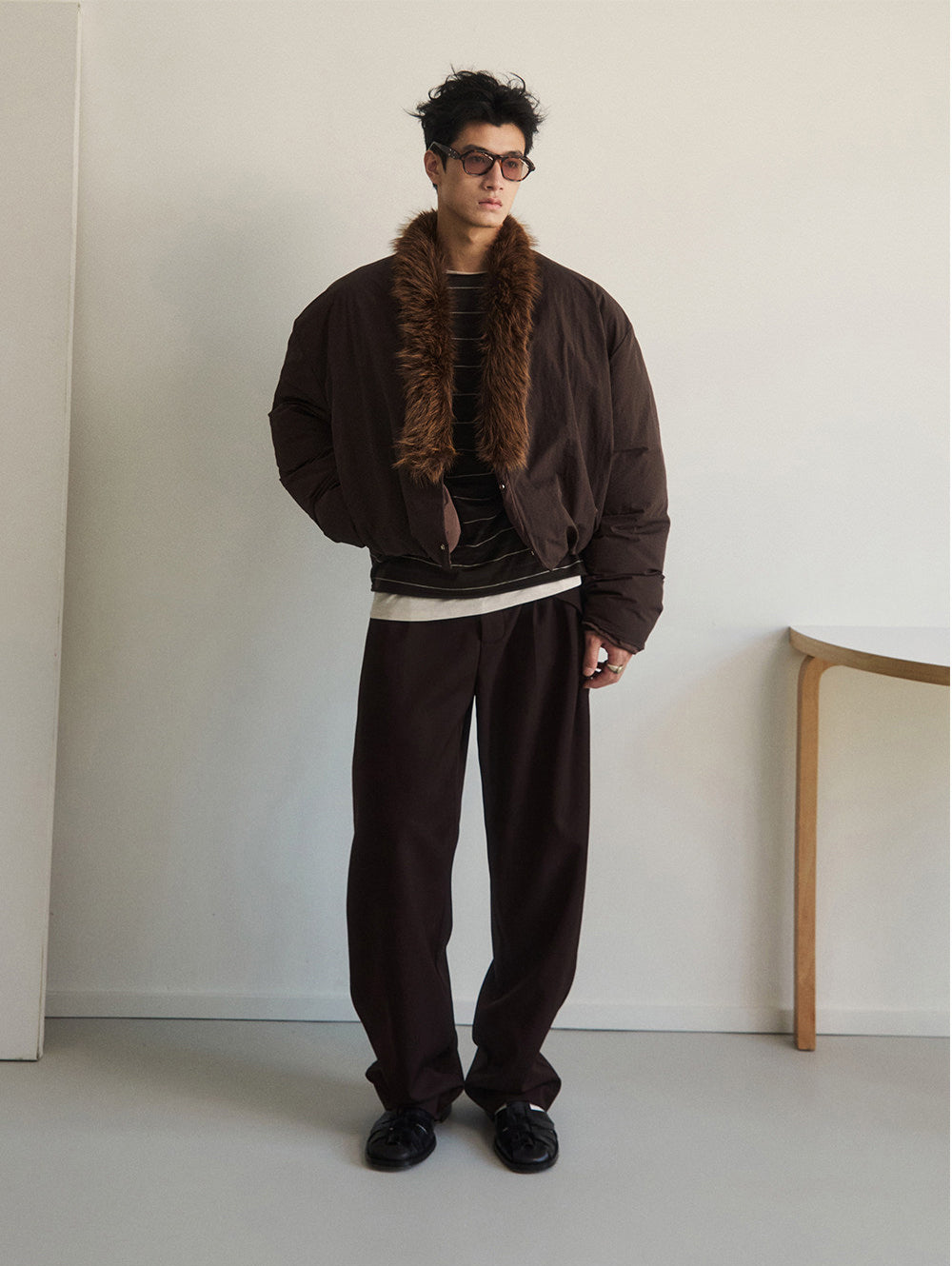 Adjustable Fur Collar Down Jacket